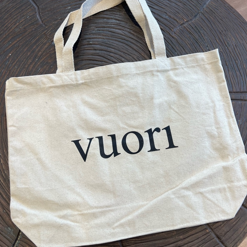 Vuori Natural Canvas Tote with Black Logo
